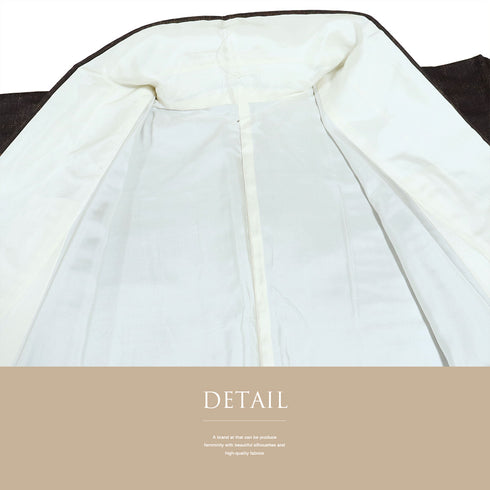 訪問着 リサイクル 身丈158.5cm 裄63.2cm 袷 紬 ブラウン Mサイズ お洒落 正絹 広衿 Sランク