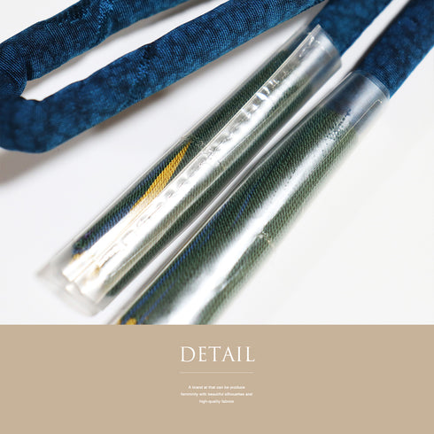 帯締め・帯揚げセット リサイクル 丸くげ 綸子 ブルー 正絹 新品・未使用品 ぼかし柄