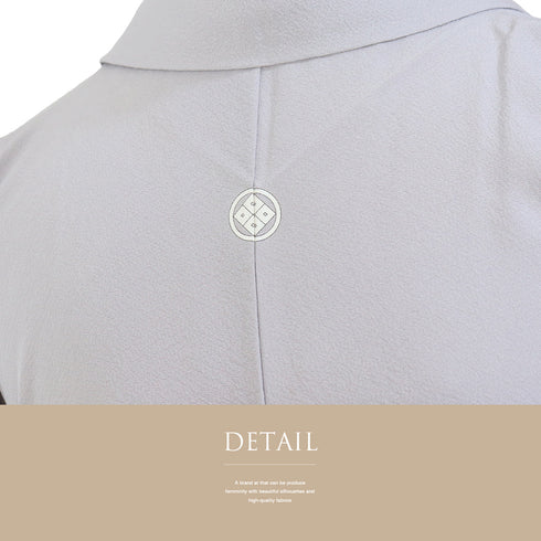 色無地 リサイクル 身丈153.7cm 裄63.6cm 単衣 パープル Sサイズ セミフォーマル 一つ紋 正絹 広衿 Aランク