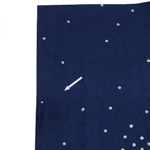 小紋 リサイクル 身丈161.7cm 裄63cm 袷 鹿の子絞り 地紋 衿先布付き ブルー Lサイズ お洒落 カジュアル 正絹 バチ衿 Aランク