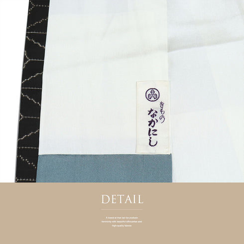 大島紬 リサイクル 身丈159.8cm 裄62.7cm 袷 麻の葉模様 ブラウン Mサイズ お洒落 カジュアル しつけ糸 正絹 広衿 Sランク