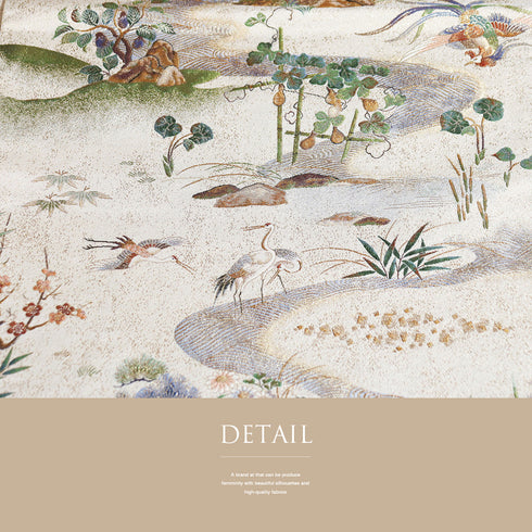 袋帯 リサイクル 帯丈450cm 全通 風景、七福神や風神雷神など 箔 リバーシブル 招福千寿文 ゴールド Lサイズ 正絹 Sランク フォーマル セミフォーマル