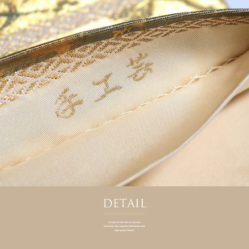 袋帯 リサイクル 帯丈424cm 六通 こはく錦 手工芸 ゴールド Sサイズ 正絹 Sランク フォーマル セミフォーマル