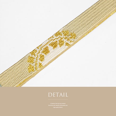 帯締め・帯揚げセット リサイクル お洒落 平組紐 ちりめん ブラウン 正絹 新品・未使用品 ぼかし 花柄