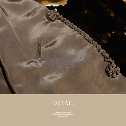 千代田衿コート リサイクル 身丈85.5cm 裄68cm ベルベット ラグラン袖 ブラウン Lサイズ カジュアル お洒落 混合 洗える着物 Aランク