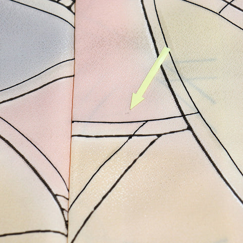 小紋 リサイクル 身丈160.5cm 裄64.6cm 袷 地紋彩色 多色 Lサイズ お洒落 正絹 広衿 Sランク