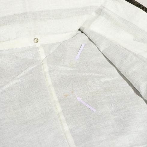 紬 リサイクル 身丈158cm 裄64cm 袷 幾何学模様 パールトーン加工 ブラウン Mサイズ お洒落 カジュアル しつけ糸 正絹 広衿 Sランク