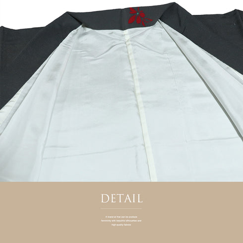 小紋 リサイクル 身丈161cm 裄65.6cm 袷 花柄 グレー Lサイズ お洒落 カジュアル 正絹 バチ衿 Sランク