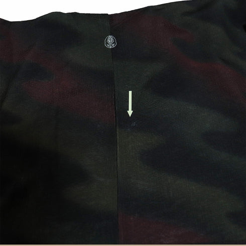 小紋 リサイクル 身丈159cm 裄65.5cm 単衣 流水ぼかし柄 グリーン Mサイズ お洒落 一つ紋 不明 広衿 Aランク