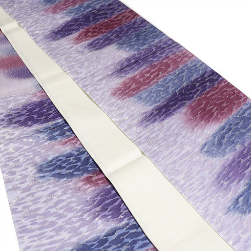 袋帯 リサイクル 帯丈464cm 六通 ぼかし柄 パープル LLサイズ 正絹 新品・未使用品 お洒落