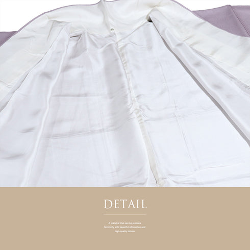 色留袖 リサイクル 身丈160.5cm 裄64.2cm 袷 宮延鳳凰風 比翼無し パープル Lサイズ 落款 一つ紋 正絹 広衿 Sランク