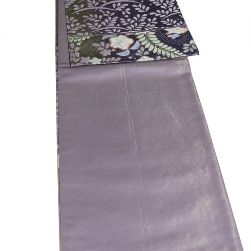 袋帯 リサイクル 帯丈432cm ポイント柄 辻ヶ花柄 ラメ パープル Sサイズ 正絹 Sランク お洒落