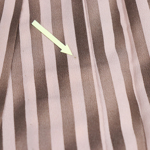 小紋 リサイクル 身丈161cm 裄70cm 単衣 縞柄 花柄 ブラウン Lサイズ お洒落 カジュアル ポリエステル 洗える着物 バチ衿 Sランク