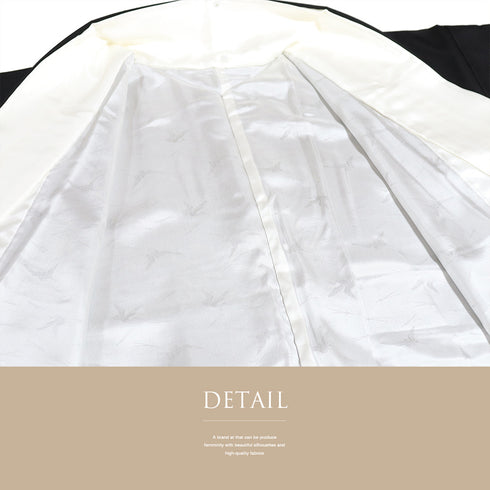 黒留袖 リサイクル 身丈164.5cm 裄66.4cm 袷 雪輪柄 金駒刺繍 ブラック Lサイズ 落款 五つ紋 しつけ糸 正絹 広衿 Sランク