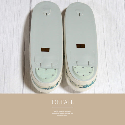 草履 リサイクル カジュアル アイボリー 新品・未使用品 夏物 亜麻 天然素材 草花