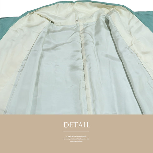 リサイクル 身丈160.5cm 裄66.2cm 袷 菊・牡丹 グリーン Lサイズ セミフォーマル 正絹 広衿 Sランク