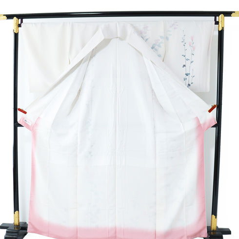 付下げ リサイクル 身丈162.7cm 裄68.2cm 袷 嵯峨菊柄 アイボリー Lサイズ お洒落 正絹 広衿 Sランク