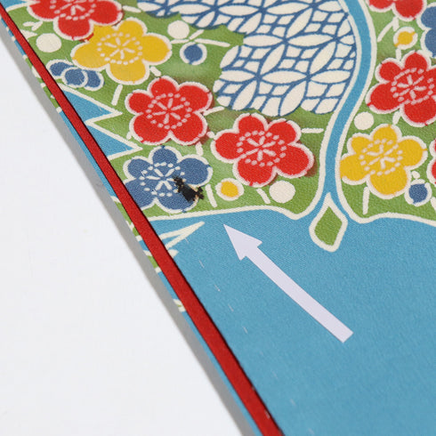 小紋 リサイクル 身丈161cm 裄64.6cm 袷 青海波に花柄 笹柄 ブルー Lサイズ カジュアル お洒落 不明 広衿 Bランク