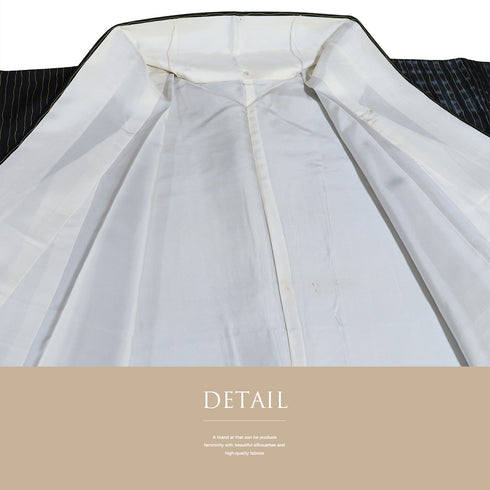 訪問着 リサイクル 身丈160.8cm 裄69.8cm 袷 染め紬 縞模様 水玉模様 絞り ブラック Lサイズ お洒落 カジュアル 正絹 広衿 Aランク