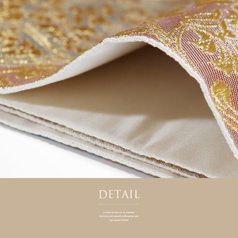 袋帯 リサイクル 帯丈440cm 六通 道長取り 唐草模様 松柄 ゴールド Mサイズ 正絹 Sランク フォーマル セミフォーマル