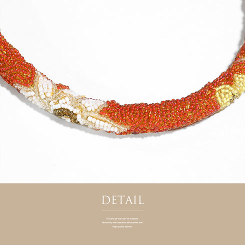 バッグ オレンジ ビーズ Aランク ビーズバック