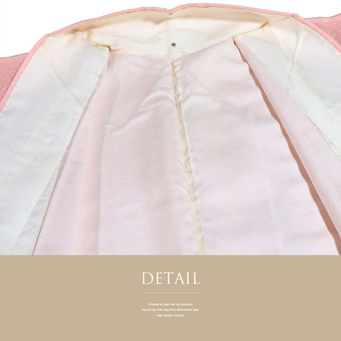 色無地 リサイクル 身丈156.5cm 裄62.4cm 袷 ピンク Mサイズ セミフォーマル 一つ紋 しつけ糸 正絹 広衿 地紋あり Sランク