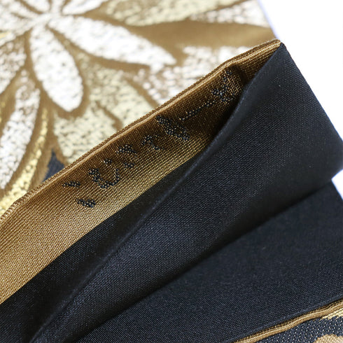 袋帯 リサイクル 帯丈430cm 六通 花各種柄 刺繍 こむさでもーど ブラック Sサイズ 正絹 Sランク お洒落