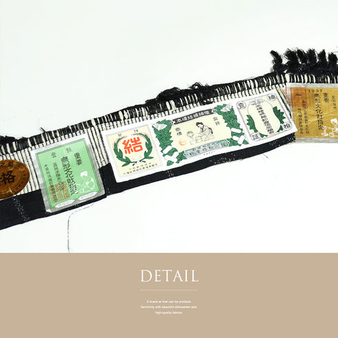 結城紬 リサイクル 身丈161cm 裄66cm 袷 曲線柄 ブラック Lサイズ お洒落 カジュアル 証紙 しつけ糸 正絹 広衿 新品・未使用品