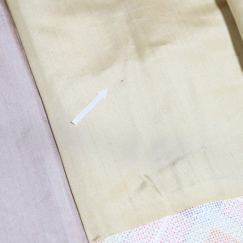 道中着 リサイクル 身丈98.8cm 裄68.6cm 袷 紬 デザイン斜め格子柄 ベージュ LLサイズ カジュアル お洒落 正絹 Aランク