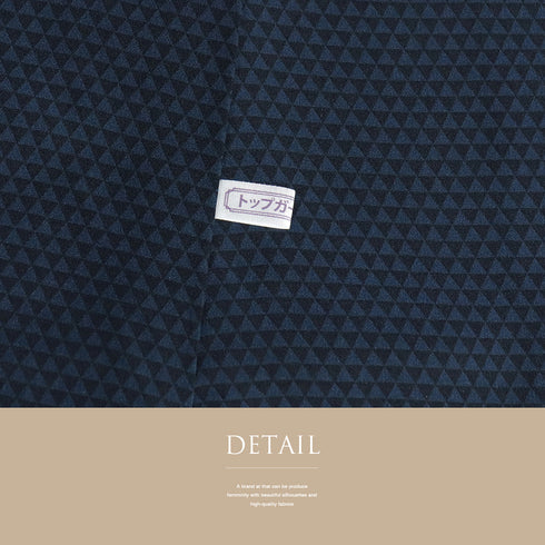 小紋 リサイクル 身丈161.5cm 裄65.6cm 袷 阿波藍天然染 ぼかし染め ネイビー Lサイズ お洒落 正絹 広衿 Sランク