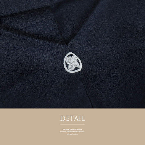 訪問着 リサイクル 身丈168cm 裄62.4cm 袷 デザイン線に熨斗柄 箔 ネイビー LLサイズ セミフォーマル お洒落 一つ紋 正絹 広衿 Sランク