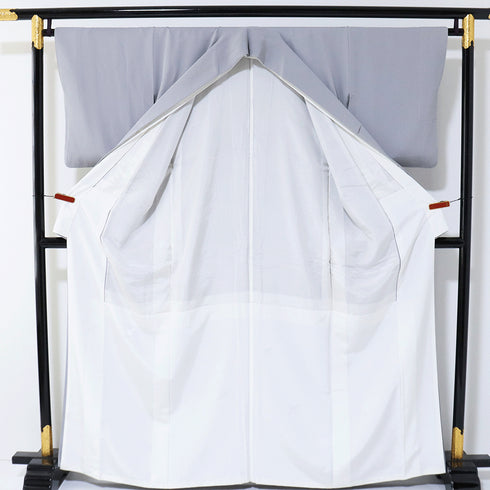 色留袖 リサイクル 身丈162cm 裄66cm 袷 グレー Lサイズ 三つ紋 正絹 広衿 Sランク