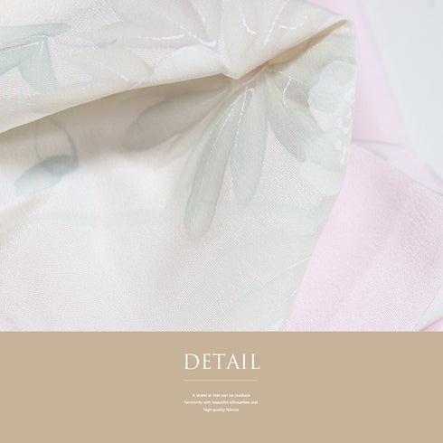 長襦袢 リサイクル 長襦袢 身丈120cm 裄64.4cm 袷 絵羽柄 花柄 後身頃居敷当て付き ピンク Sサイズ しつけ糸 正絹 袖無双 Sランク