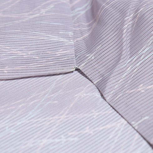 小紋 リサイクル 夏着物 身丈156.8cm 裄64.8cm 絽 松葉柄 パープル Mサイズ お洒落 ポリエステル 洗える着物 広衿 Sランク