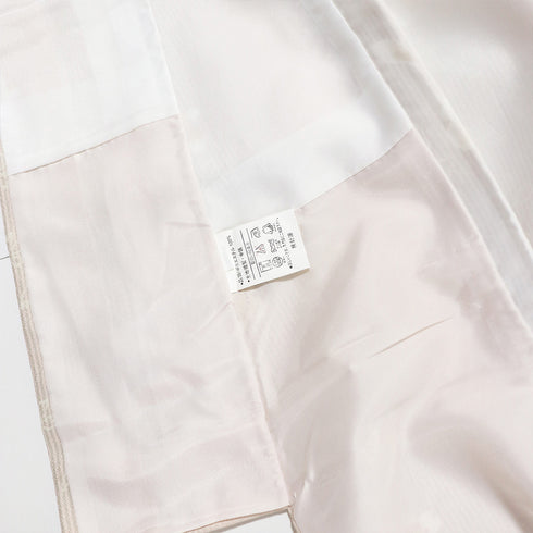 小紋 リサイクル 身丈164.5cm 裄66cm 袷 縞模様 花柄 既製品 ピンク Lサイズ お洒落 ポリエステル 洗える着物 広衿 Aランク