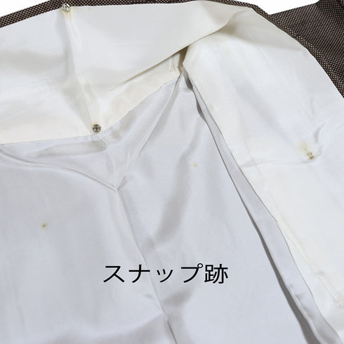 紬 リサイクル 身丈160.2cm 裄62.4cm 袷 医科学柄 ブラウン Mサイズ お洒落 カジュアル 正絹 広衿 Aランク