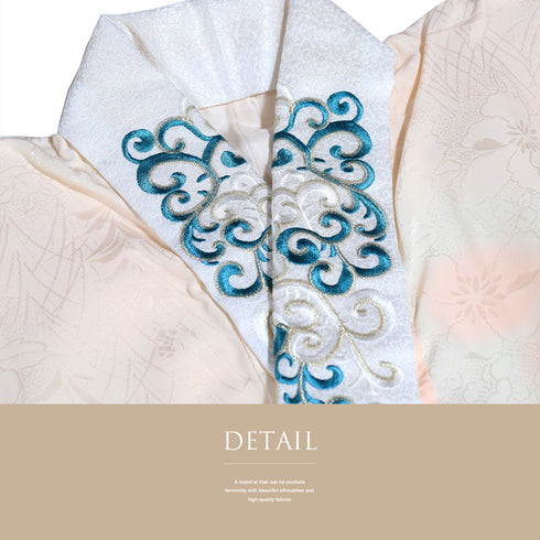 長襦袢 リサイクル 長襦袢 身丈115.5cm 裄60.2cm 袷 草花柄 地紋 刺繍半衿 ピンク 規格外サイズ 正絹 Aランク