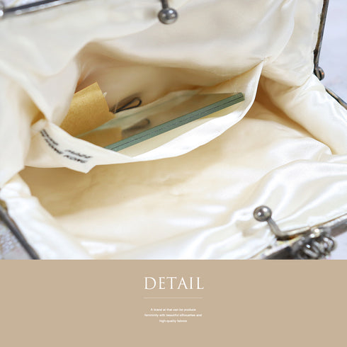 バッグ ホワイト ビーズ Bランク 幾何学模様