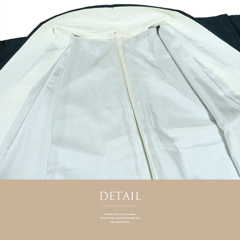 紬 リサイクル 身丈164.8cm 裄70.4cm 袷 裾柄 ネイビー Lサイズ お洒落 正絹 広衿 Aランク