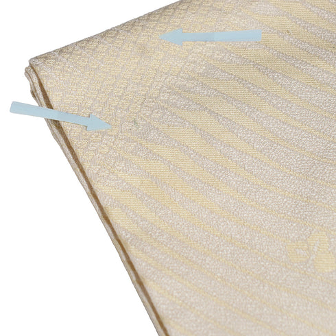 名古屋帯 リサイクル 帯丈364cm 六通 丸模様 花柄 ベージュ Mサイズ 正絹 Aランク お洒落