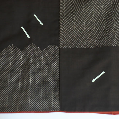 紬 リサイクル 身丈157.8cm 裄67.2cm 袷 デザイン松柄 ブラウン Mサイズ お洒落 カジュアル 正絹 広衿 Bランク