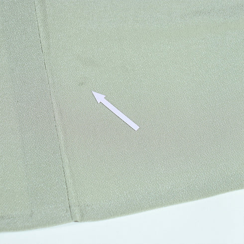 色無地 リサイクル 身丈154.5cm 裄62cm 単衣 グリーン Sサイズ セミフォーマル 落款 一つ紋 正絹 広衿 Sランク