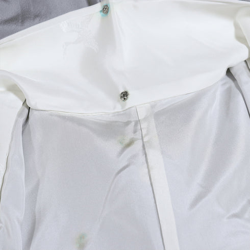 色留袖 リサイクル 身丈162cm 裄66cm 袷 グレー Lサイズ 三つ紋 正絹 広衿 Sランク