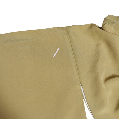 色無地 リサイクル 身丈162.3cm 裄66cm 袷 ブラウン Lサイズ セミフォーマル 一つ紋 正絹 広衿 地紋なし Sランク