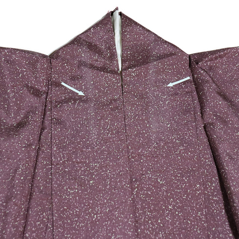 紬 リサイクル 身丈159.6cm 裄64.4cm 袷 牛首紬 たたき柄 レッド Mサイズ お洒落 落款 証紙 正絹 広衿 Sランク