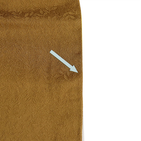 色無地 リサイクル 身丈155.8cm 裄63.6cm 袷 ゆったりサイズ 草花模様 ブラウン Mサイズ お洒落 カジュアル 正絹 広衿 地紋あり Sランク