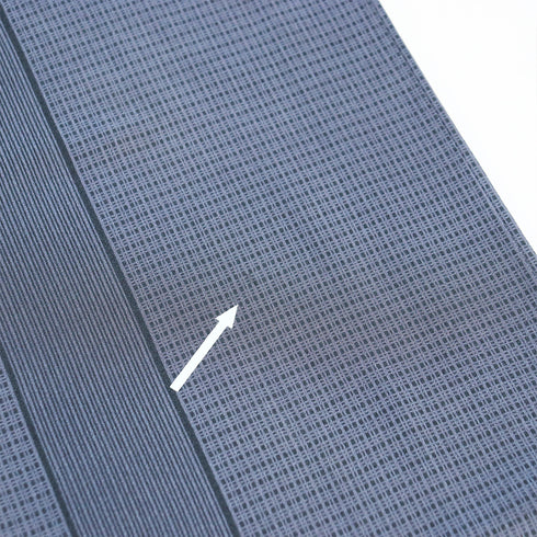 付下げ リサイクル 身丈161.7cm 裄68.6cm 袷 ・格子柄 縞柄 ゆったり ブルー Lサイズ お洒落 落款 しつけ糸 正絹 広衿 Sランク