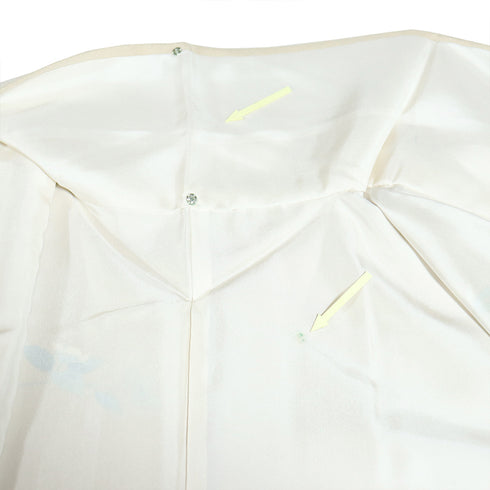 訪問着 リサイクル 身丈156cm 裄62.6cm 袷 手描き友禅花模様 ベージュ Mサイズ フォーマル セミフォーマル 正絹 広衿 Aランク