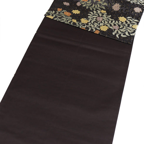 袋帯 リサイクル 帯丈450cm 六通 唐織刺繍 唐錦篠屋宗氏衛謹製 ブラウン Lサイズ 正絹 Sランク セミフォーマル お洒落