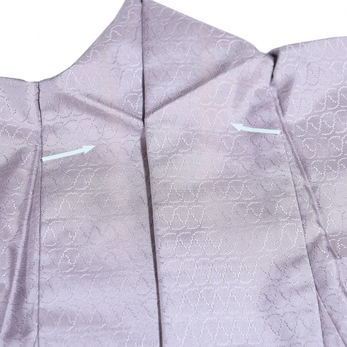 付下げ リサイクル 身丈152.5cm 裄61.6cm 袷 紬 雪輪柄 地紋 じゅらく パールトーン パープル Sサイズ お洒落 正絹 広衿 Sランク